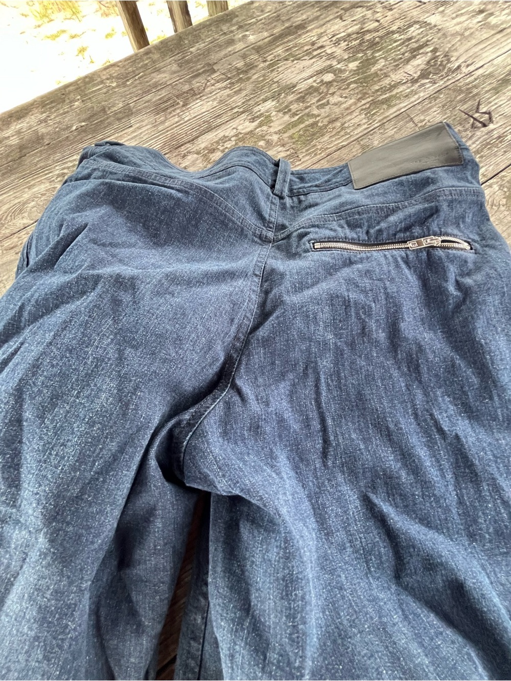 rag & bone sz 4Dark Blue Denim wide leg/zip pockets - Picture 8 of 9